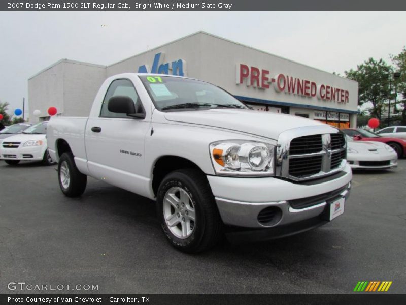 Bright White / Medium Slate Gray 2007 Dodge Ram 1500 SLT Regular Cab