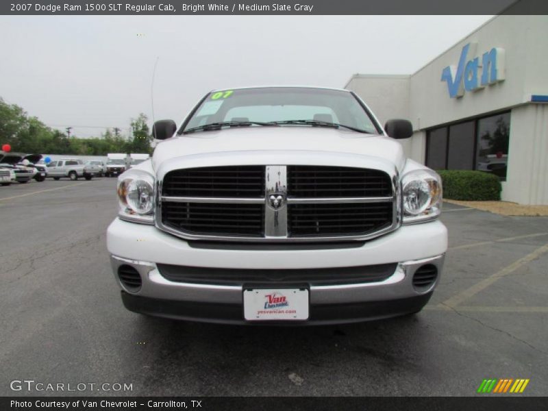 Bright White / Medium Slate Gray 2007 Dodge Ram 1500 SLT Regular Cab