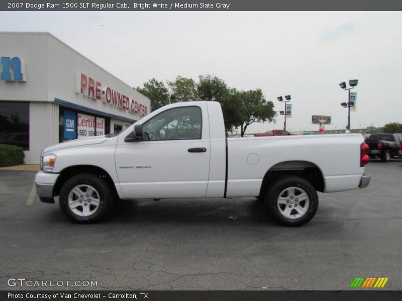 Bright White / Medium Slate Gray 2007 Dodge Ram 1500 SLT Regular Cab