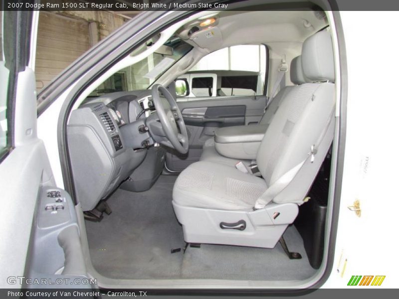 Bright White / Medium Slate Gray 2007 Dodge Ram 1500 SLT Regular Cab