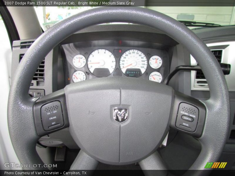 Bright White / Medium Slate Gray 2007 Dodge Ram 1500 SLT Regular Cab