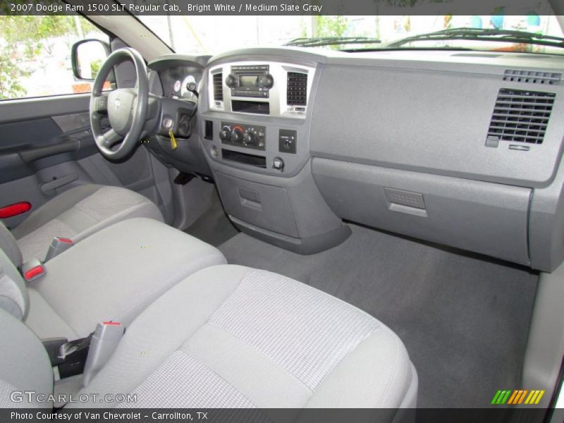 Bright White / Medium Slate Gray 2007 Dodge Ram 1500 SLT Regular Cab