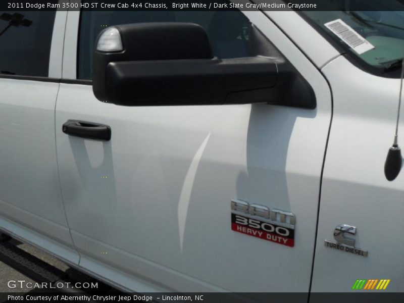 Bright White / Dark Slate Gray/Medium Graystone 2011 Dodge Ram 3500 HD ST Crew Cab 4x4 Chassis