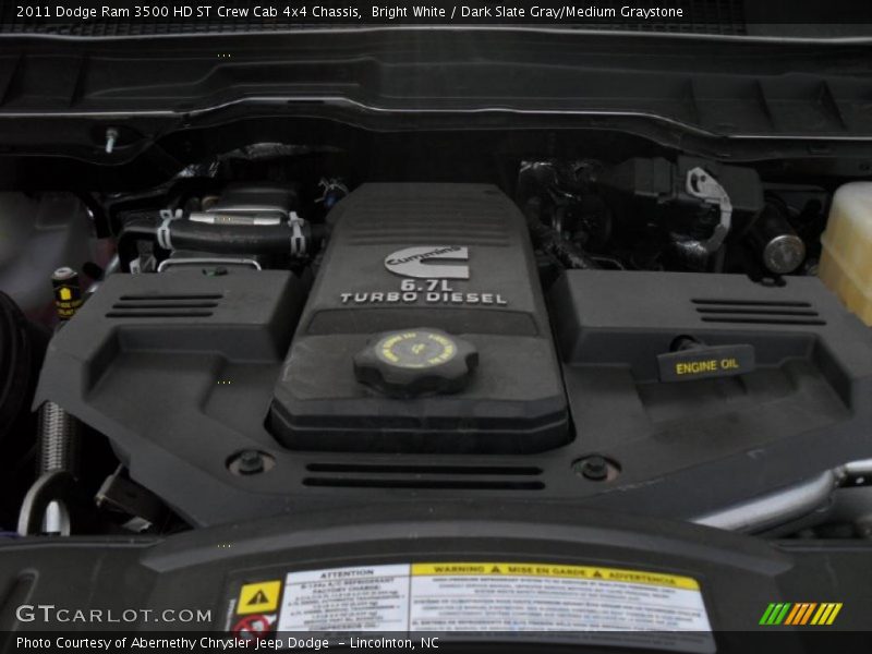  2011 Ram 3500 HD ST Crew Cab 4x4 Chassis Engine - 6.7 Liter OHV 24-Valve Cummins Turbo-Diesel Inline 6 Cylinder