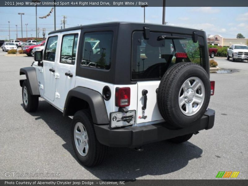 Bright White / Black 2011 Jeep Wrangler Unlimited Sport 4x4 Right Hand Drive