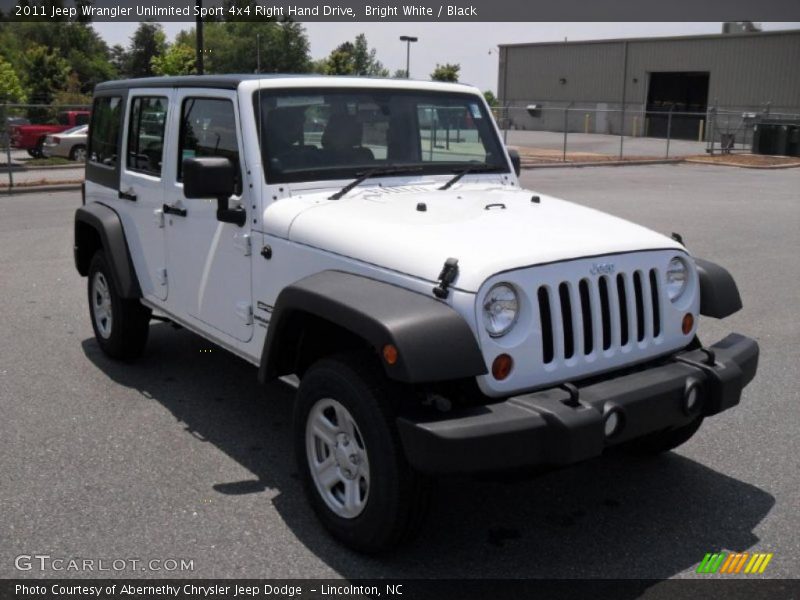 Bright White / Black 2011 Jeep Wrangler Unlimited Sport 4x4 Right Hand Drive