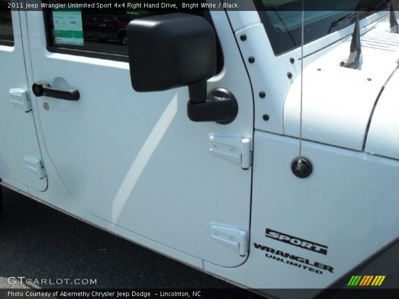 Bright White / Black 2011 Jeep Wrangler Unlimited Sport 4x4 Right Hand Drive