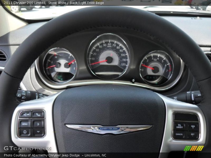 Stone White / Black/Light Frost Beige 2011 Chrysler 200 Limited