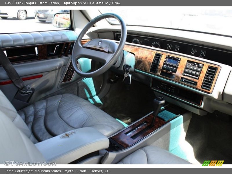 Light Sapphire Blue Metallic / Gray 1993 Buick Regal Custom Sedan