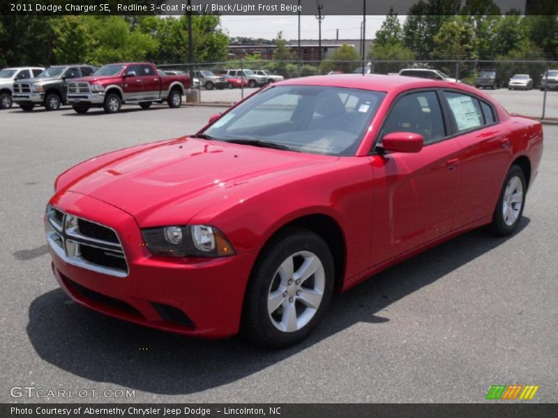 Redline 3-Coat Pearl / Black/Light Frost Beige 2011 Dodge Charger SE
