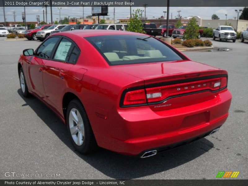 Redline 3-Coat Pearl / Black/Light Frost Beige 2011 Dodge Charger SE