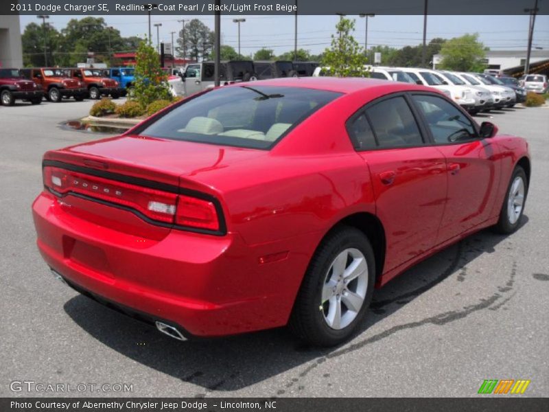 Redline 3-Coat Pearl / Black/Light Frost Beige 2011 Dodge Charger SE