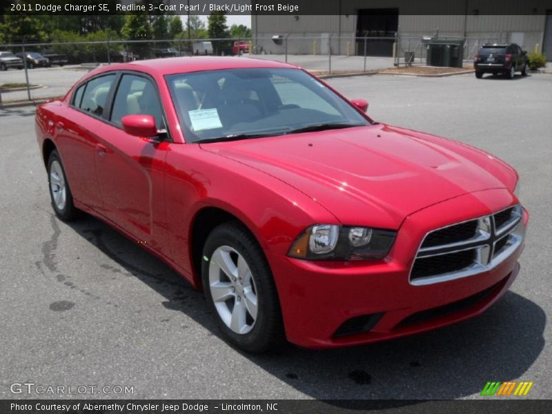 Redline 3-Coat Pearl / Black/Light Frost Beige 2011 Dodge Charger SE