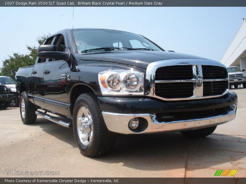 Brilliant Black Crystal Pearl / Medium Slate Gray 2007 Dodge Ram 3500 SLT Quad Cab