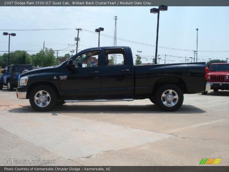 Brilliant Black Crystal Pearl / Medium Slate Gray 2007 Dodge Ram 3500 SLT Quad Cab