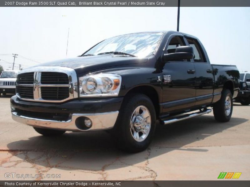 Brilliant Black Crystal Pearl / Medium Slate Gray 2007 Dodge Ram 3500 SLT Quad Cab