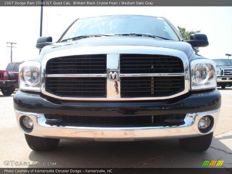 Brilliant Black Crystal Pearl / Medium Slate Gray 2007 Dodge Ram 3500 SLT Quad Cab