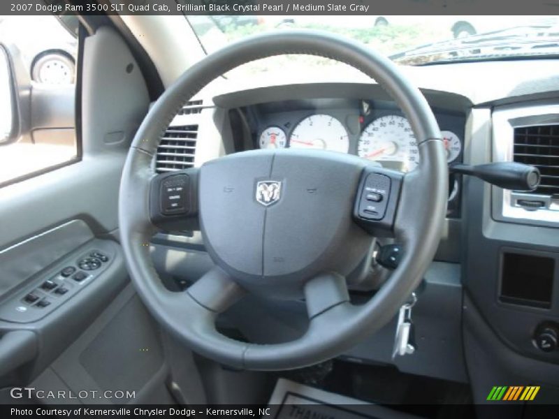 Brilliant Black Crystal Pearl / Medium Slate Gray 2007 Dodge Ram 3500 SLT Quad Cab