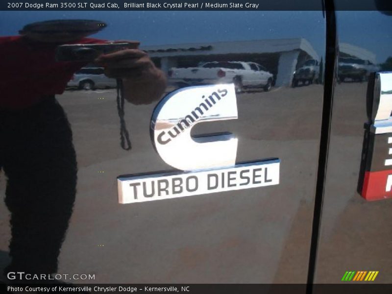 Brilliant Black Crystal Pearl / Medium Slate Gray 2007 Dodge Ram 3500 SLT Quad Cab