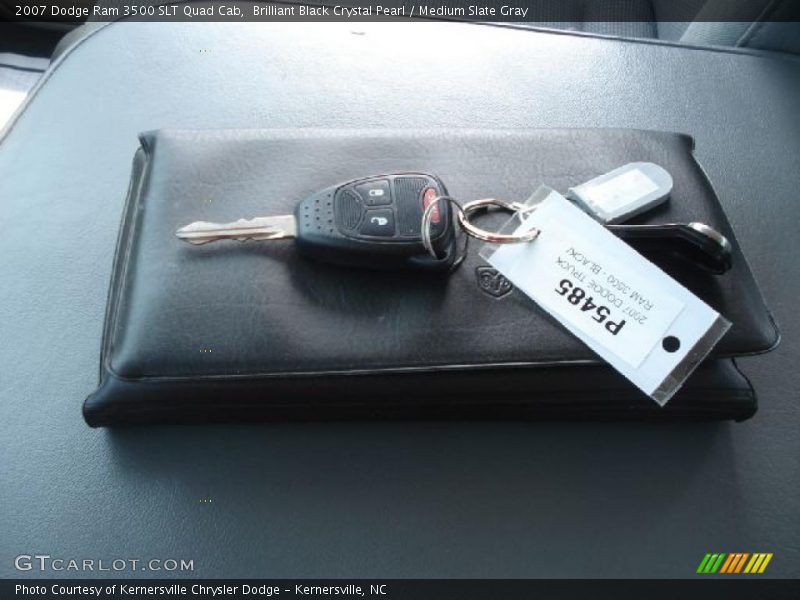 Brilliant Black Crystal Pearl / Medium Slate Gray 2007 Dodge Ram 3500 SLT Quad Cab