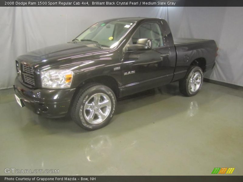 Brilliant Black Crystal Pearl / Medium Slate Gray 2008 Dodge Ram 1500 Sport Regular Cab 4x4