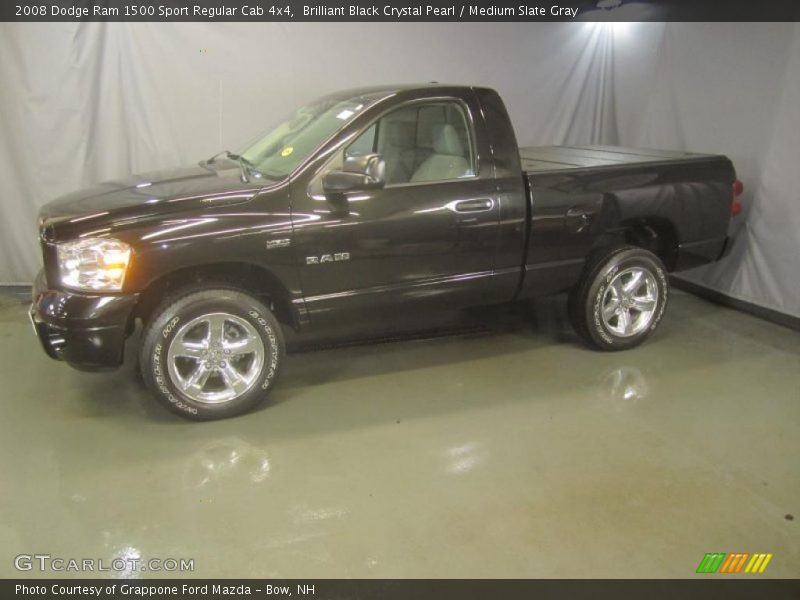 Brilliant Black Crystal Pearl / Medium Slate Gray 2008 Dodge Ram 1500 Sport Regular Cab 4x4