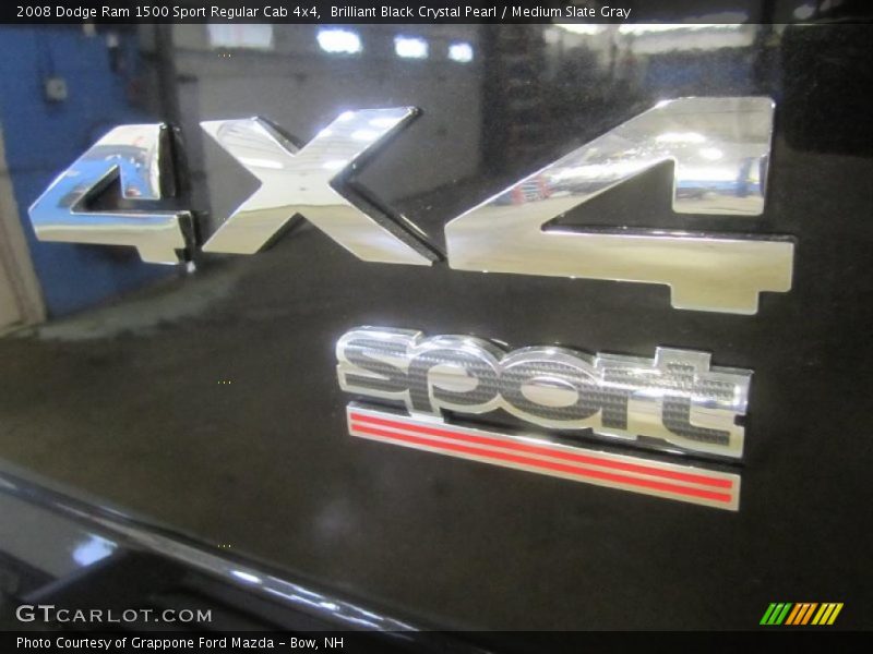 Brilliant Black Crystal Pearl / Medium Slate Gray 2008 Dodge Ram 1500 Sport Regular Cab 4x4
