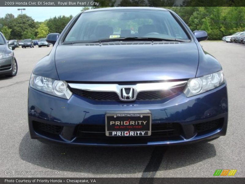 Royal Blue Pearl / Gray 2009 Honda Civic EX Sedan