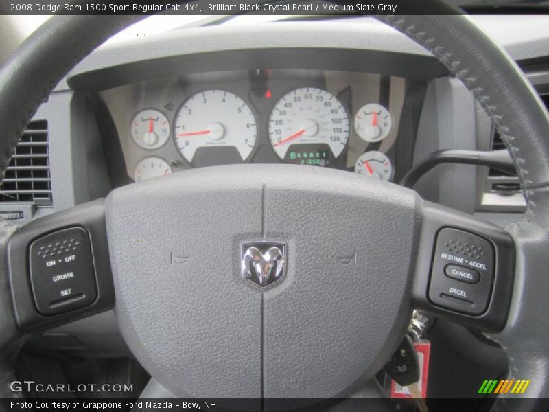 Brilliant Black Crystal Pearl / Medium Slate Gray 2008 Dodge Ram 1500 Sport Regular Cab 4x4