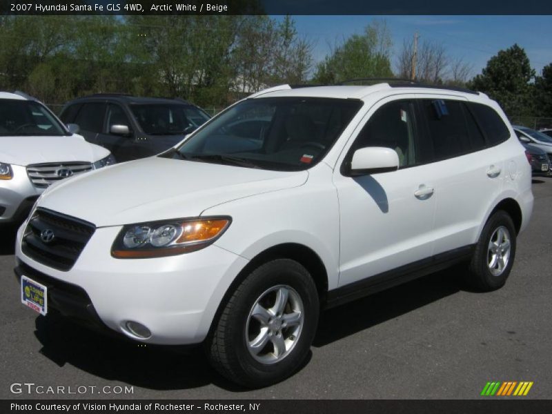 Arctic White / Beige 2007 Hyundai Santa Fe GLS 4WD