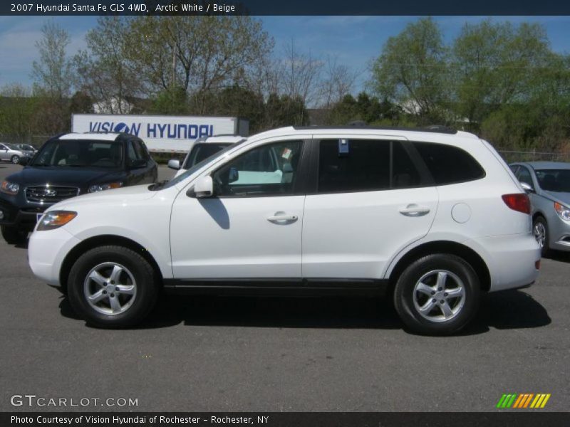 Arctic White / Beige 2007 Hyundai Santa Fe GLS 4WD