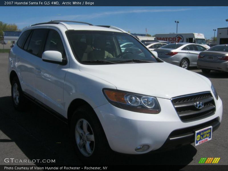 Arctic White / Beige 2007 Hyundai Santa Fe GLS 4WD