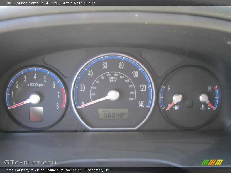 Arctic White / Beige 2007 Hyundai Santa Fe GLS 4WD