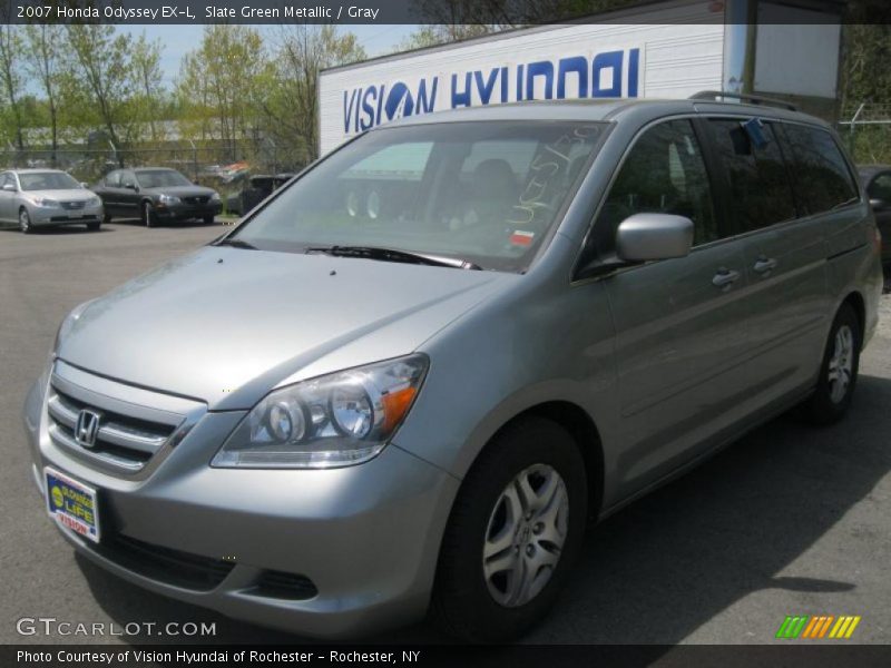 Slate Green Metallic / Gray 2007 Honda Odyssey EX-L