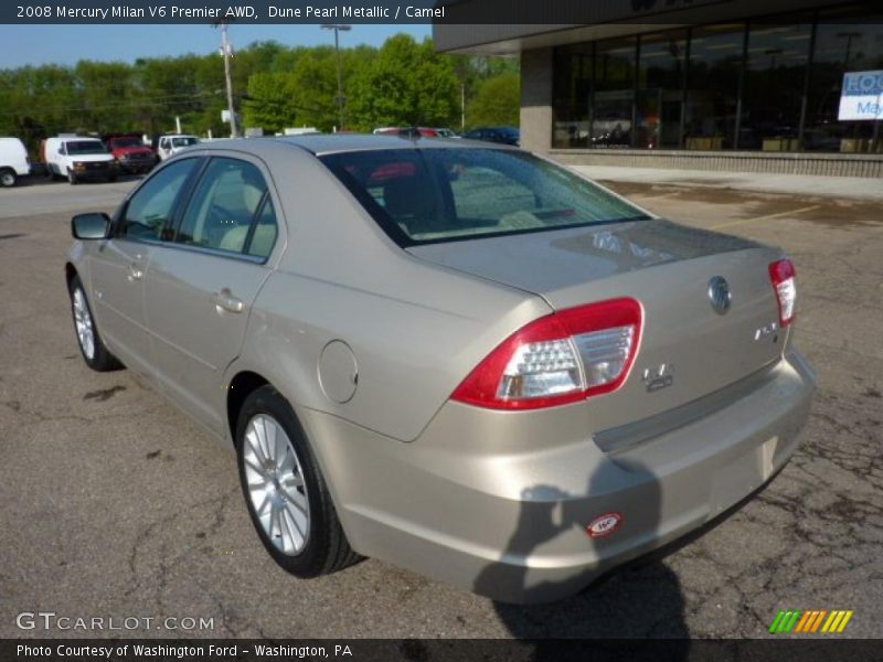 Dune Pearl Metallic / Camel 2008 Mercury Milan V6 Premier AWD