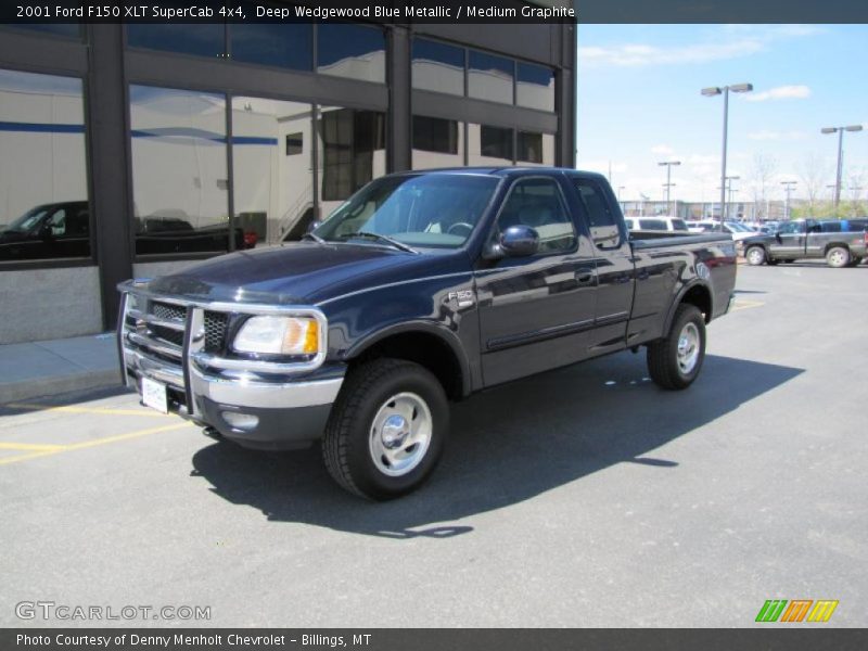 Deep Wedgewood Blue Metallic / Medium Graphite 2001 Ford F150 XLT SuperCab 4x4