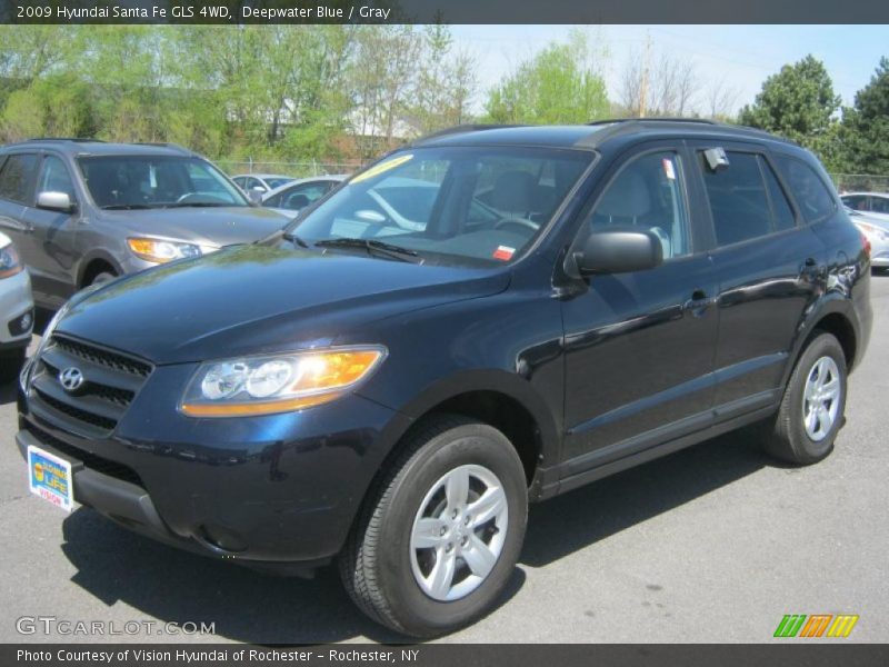 Deepwater Blue / Gray 2009 Hyundai Santa Fe GLS 4WD