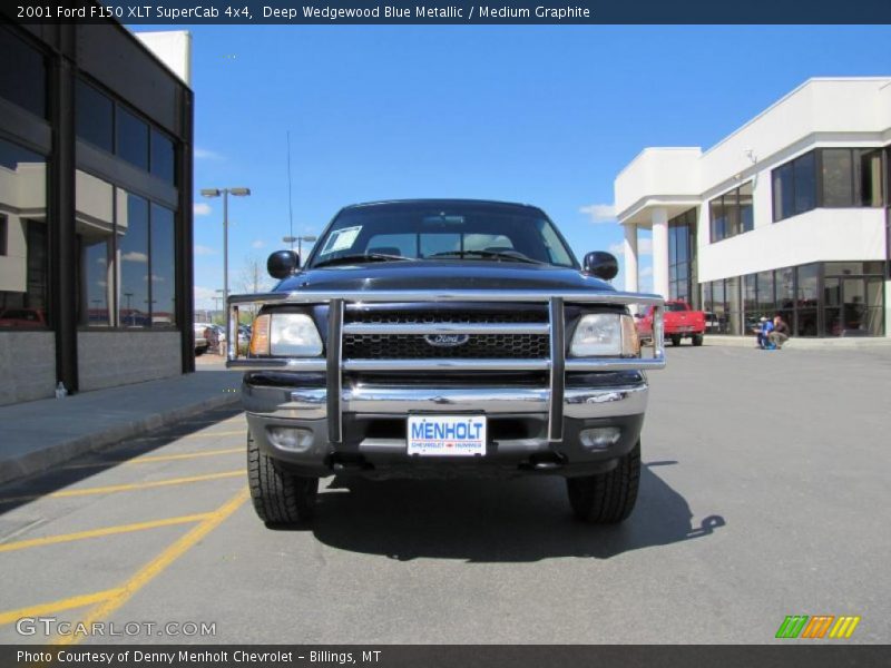 Deep Wedgewood Blue Metallic / Medium Graphite 2001 Ford F150 XLT SuperCab 4x4