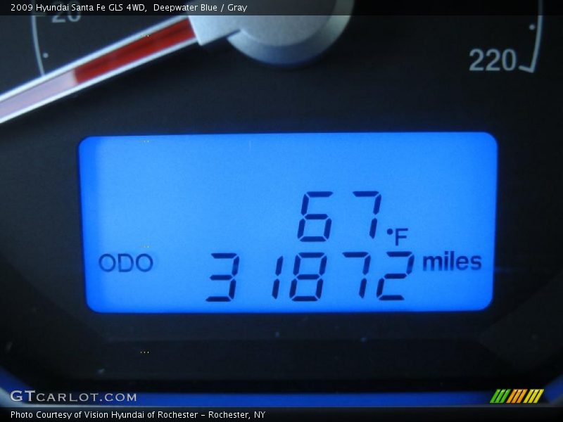 Deepwater Blue / Gray 2009 Hyundai Santa Fe GLS 4WD