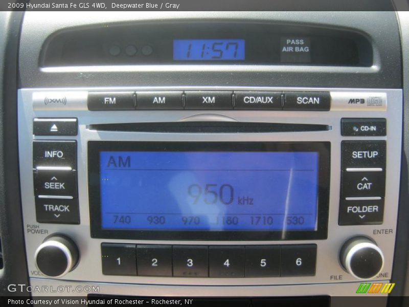 Deepwater Blue / Gray 2009 Hyundai Santa Fe GLS 4WD