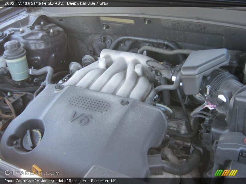 Deepwater Blue / Gray 2009 Hyundai Santa Fe GLS 4WD