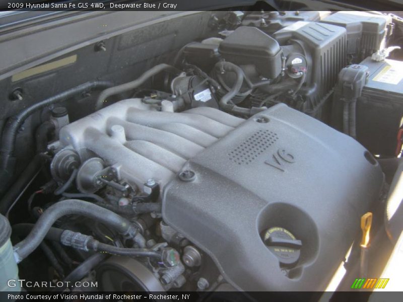 Deepwater Blue / Gray 2009 Hyundai Santa Fe GLS 4WD