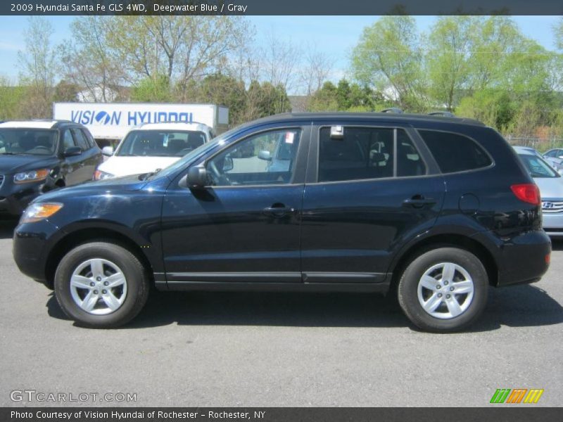 Deepwater Blue / Gray 2009 Hyundai Santa Fe GLS 4WD