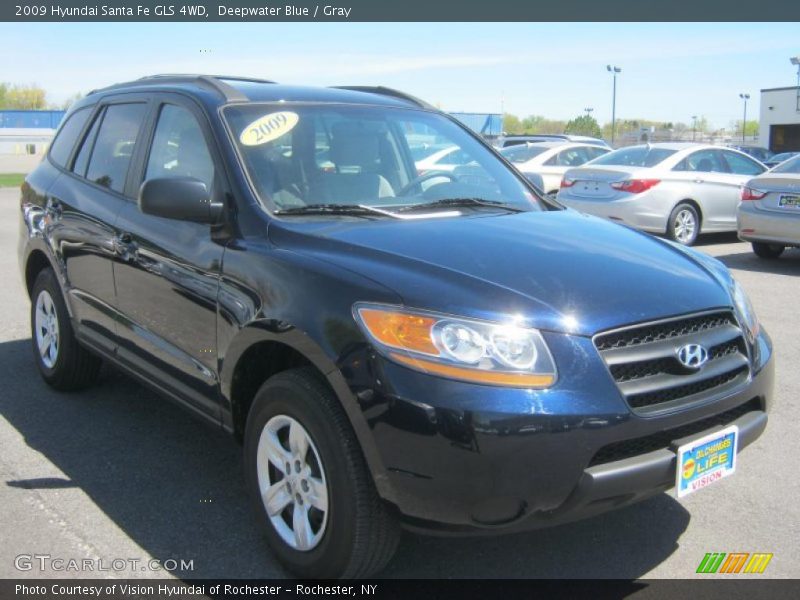 Deepwater Blue / Gray 2009 Hyundai Santa Fe GLS 4WD