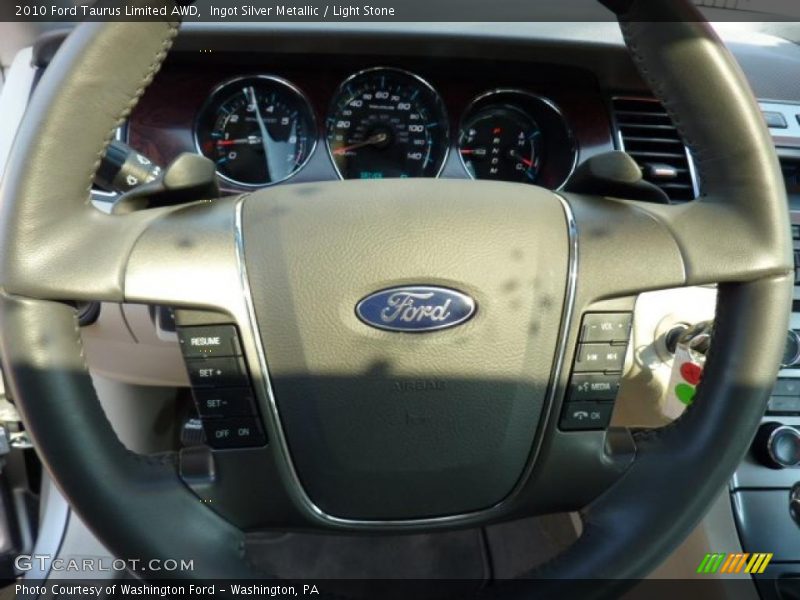 Ingot Silver Metallic / Light Stone 2010 Ford Taurus Limited AWD