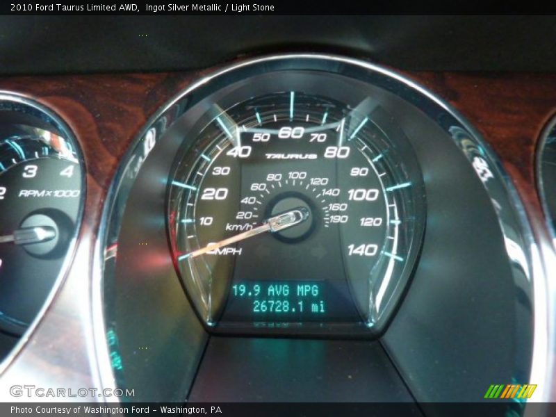 Ingot Silver Metallic / Light Stone 2010 Ford Taurus Limited AWD