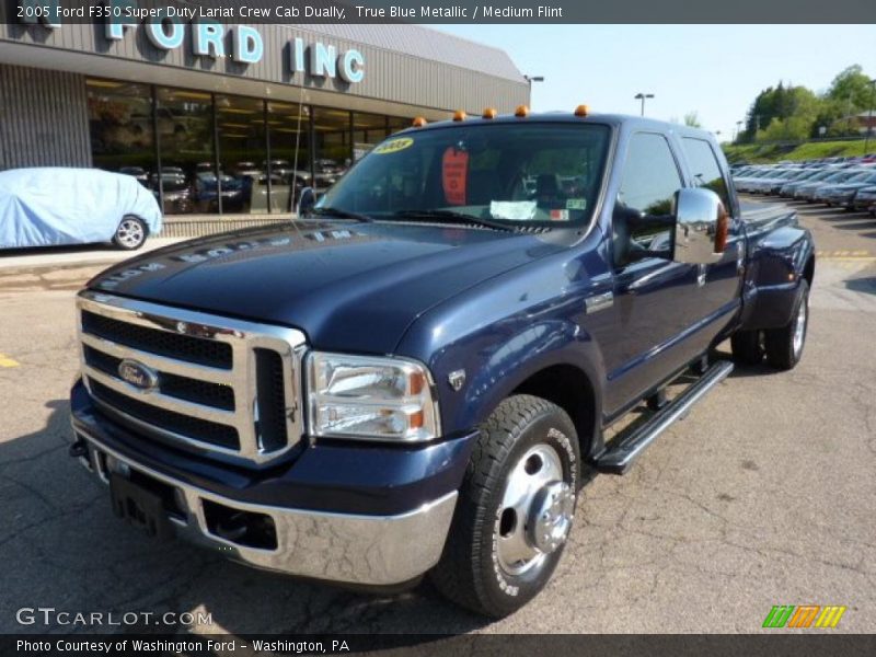 True Blue Metallic / Medium Flint 2005 Ford F350 Super Duty Lariat Crew Cab Dually