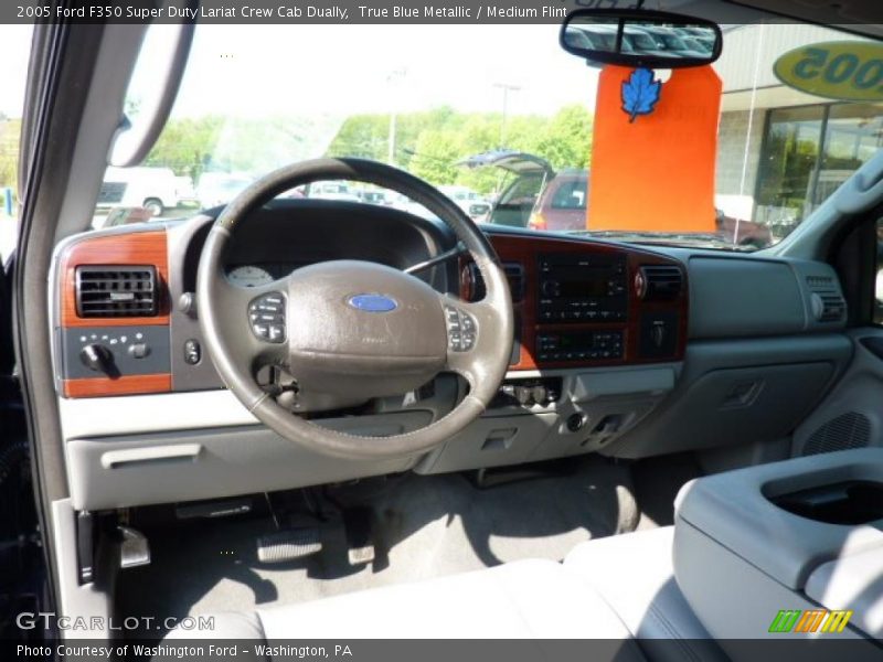 True Blue Metallic / Medium Flint 2005 Ford F350 Super Duty Lariat Crew Cab Dually