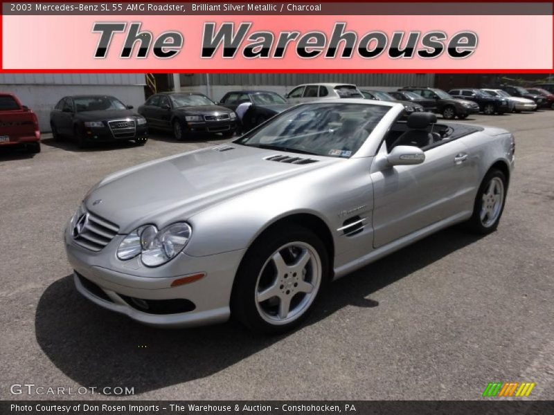 Brilliant Silver Metallic / Charcoal 2003 Mercedes-Benz SL 55 AMG Roadster