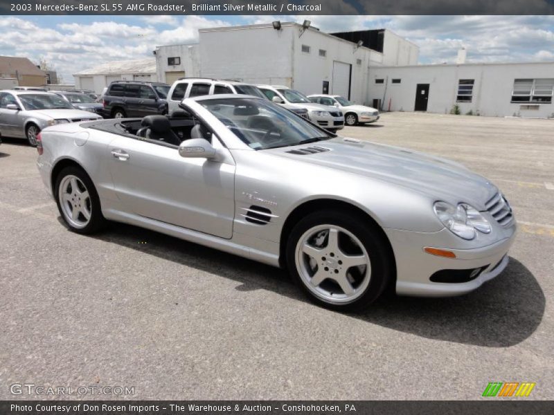 Brilliant Silver Metallic / Charcoal 2003 Mercedes-Benz SL 55 AMG Roadster